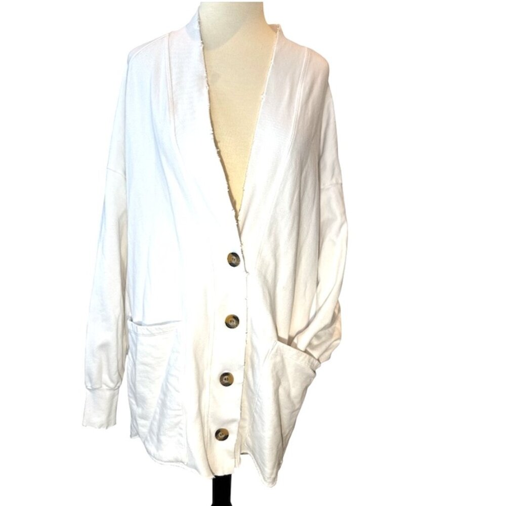 Electric & Rose White Rough Edge Everyday Cardigan